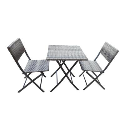 China Durable / Waterproof Cheap Outdoor Patio Rattan Dining Chair Modern Folding Table And Chair Dining Set for sale