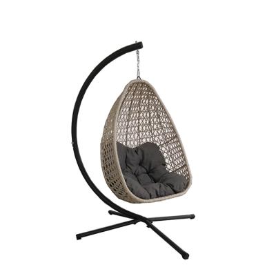 China Gray Adult Hot Sale Indoor Custom Durable/Waterproof Wholesale Egg Swing Portable Hanging Chair With Stand for sale