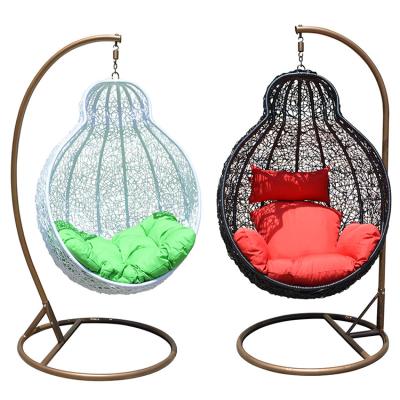 China Durable/Waterproof Portable Outdoor Custom Egg Hammock Patio Rattan Shopping Hanging Chair With Cushion for sale