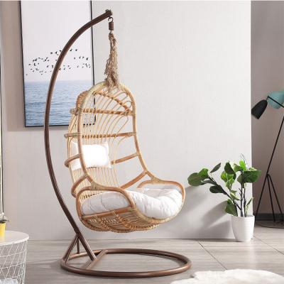 China Garden Leisure Patio Hanging Swing Chair Rattan Durable/Waterproof Chair Eggs With Cotton Pillow Cushion for sale