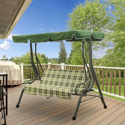 China Outdoor Durable / Waterproof Iron Cheap Hot Three Person Swing Garden Furniture Hanging Chair With Stand for sale