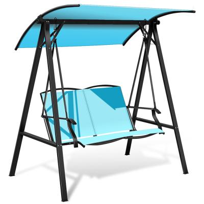 China Durable/Waterproof Patio Porch Lounge Canopy Swing Outdoor Double 2 Person Swing Chair Canopy Hammock Seaters for sale