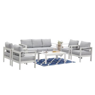 China Aluminum patio metal garden corner sofa sets durable/waterproof modern white luxury outdoor furniture furniture for sale