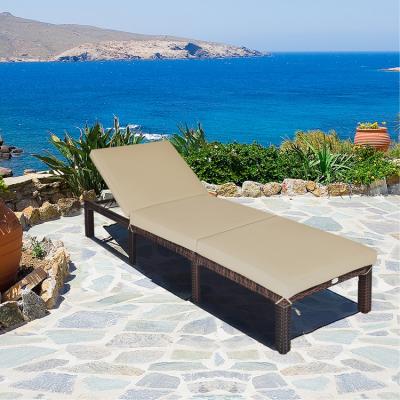 China Durable/Waterproof Folding Folding Bed Patio Rattan Recliner Chaise Lounge Outdoor Garden Adjustable Pool Beach Sun Sofa Chair for sale