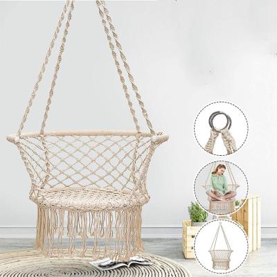 China Durable Outdoor Garden Furniture Patio Furniture Swing Hammock Chair Cotton Single Rope Hanging Hook Hammock for sale