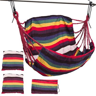 China Durable Portable Hammock Swing Chair Arming Rope Hammock Swing Seat With 2 Pillows for sale