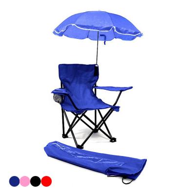 China Small Lightweight Kids Baby Camping Chair Foldable With Umbrella Carry Bag for sale