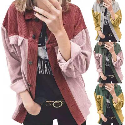 China 2021 new Anti-wrinkle autumn and winter jackets corduroy women's straight jackets & coats casual shirts for sale