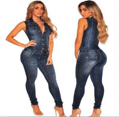 China 2021 Hot Selling Amazon QUICK DRY New Women's High Elastic Denim Slimming Overalls Jeans Pants for sale