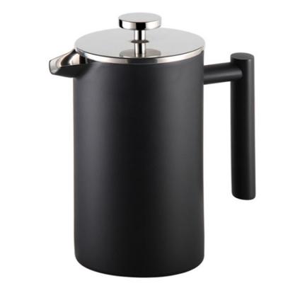 China Viable Hot Style European Hand Brewed Coffee Pot Black Double Layer 304 Stainless Steel French Press Pot Tea Maker for sale