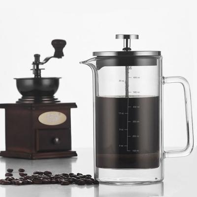 China WITH LID Amazon Double-glass Press Pot Press Filter Hot Selling French Coffee Maker With French Scale Style for sale