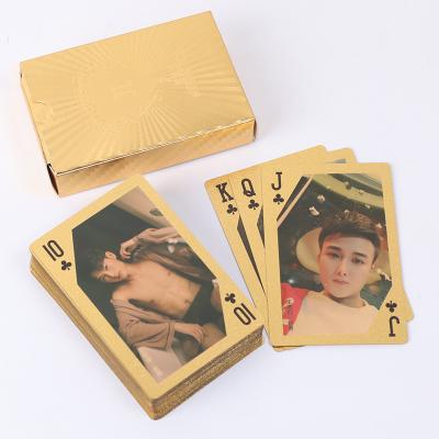 China Fashion Paper Plastic Personal Playing Cards Portrait Gold Printing Plastic Playing Cards for sale