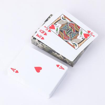 China Camouflage Plastic High Quality Playing Cards Customized Gaming Cards Packaging Pattern Playing Cards for sale