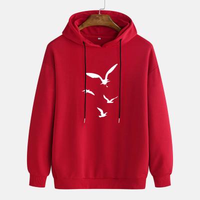 China New European and American Amazon Hot Selling Men's Breathable Seagull Print Men's Hoodie Men's Wish Best-selling In Stock for sale