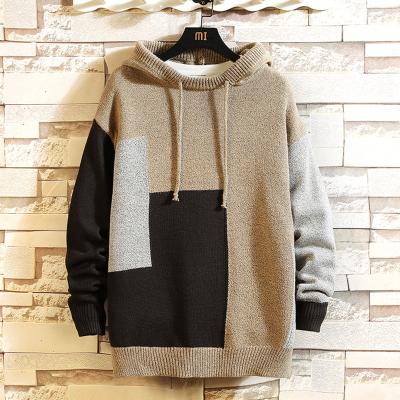 China Autumn And Winter 2021 Japanese Loose Trendy Colorblock Other Sweater Men's Fashion Thickened Thermal Sweater Plus Size Men's Clothing for sale