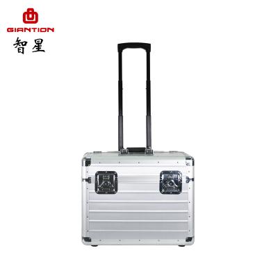 China Aluminum Alloy Case Travel Business Laptop Storage Case Driver Briefcase With Wheels for sale