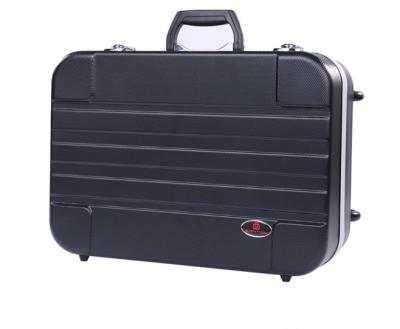 China Aluminum Alloy Black Hard ABS Hard Plastic Storage Tool Suitcase Foam Waterproof Tool Case for sale