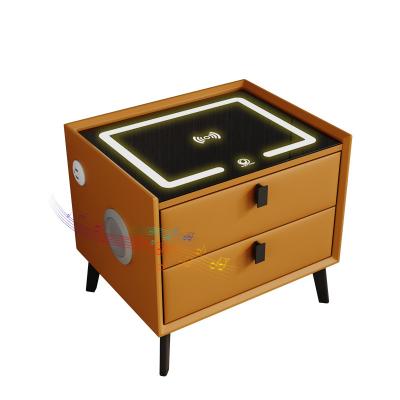 China Multifunctional Multifunctional Customize Maker Provides Straightly Bedside Table with Light Fingerprint Lock Wireless Charging Stereo for sale