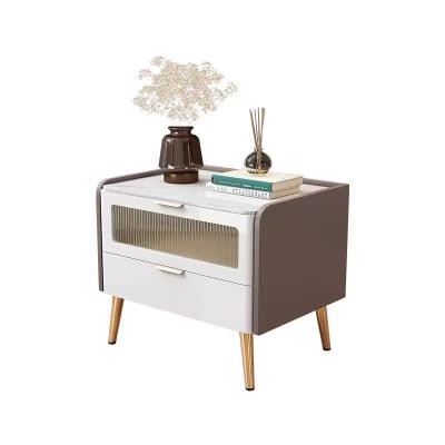 China Hot Selling Simple Modern Nordic Living Room Furniture Luxury Hotel Metal Bedside Table Nightstands Extendable Wooden Small Cabinet for sale