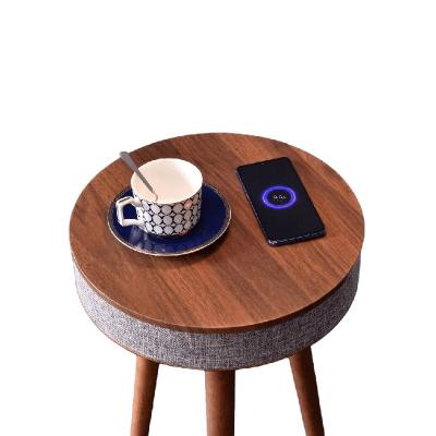 China Smart Wireless Speaker Table Speaker Tea Table Music Round Table Voice Charging AI Wireless Noise Control Usb Home Charging Coffee Table 3d Border Work for sale