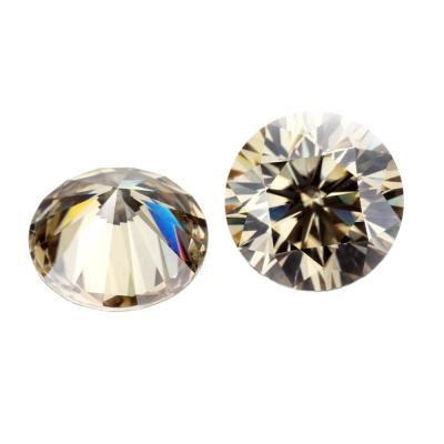 China Arouse Champagne Light yellow round brilliant cut moissanite 1.25~25mm supply for making earrings etc. of engagement ring. for sale