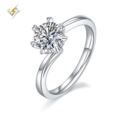 China CLASSIC good quality 925 sterling silver colorless 1ct jewelry beauty crown diamond eternity moissanite rings for sale