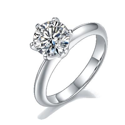 China OEM ODM Design Services Jewelry Best CLASSIC 925 Sterling Silver Rhodium Plated Classic Moissanite Engagement Ring 1.5ct for sale