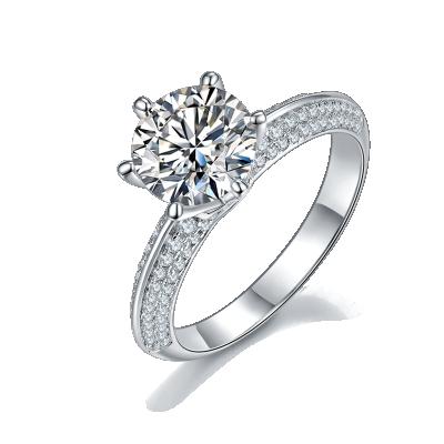 China 2022 2carat Women Trendy S925 Sterling Silver Jewelry Snowflake Engagement Moissanite Diamond Rings for sale