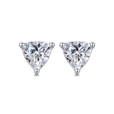 China New CLASSIC Classic Triangle Moissanite Solitaire Stud Earring S925 Sterling Silver Earrings Jewelry Luxury S925 for sale