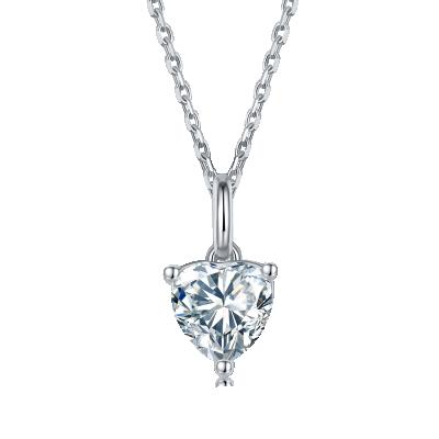 China CLASSIC D VVS1 White S925 Heart Moissanite Solitaire Classic Necklace For Women for sale