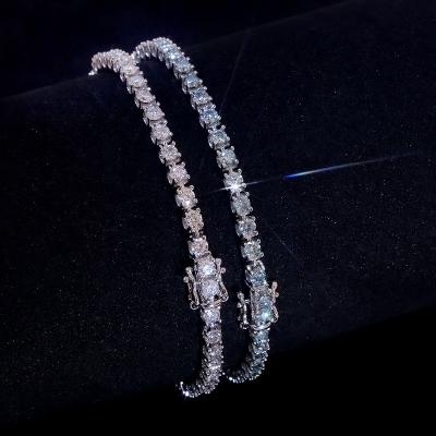 China Factory Wholesale D VVS1 Professional Classic White Moissanite 925 Silver Tennis Bracelets For Women for sale