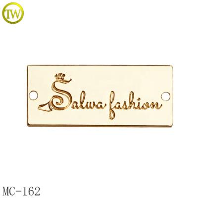 China Viable Custom Hand Punched Metal Logo Tag Engraved Nameplate For Garment / Scarf for sale