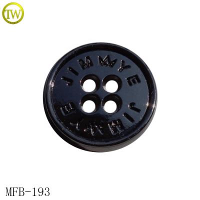 China Custom Dry Cleaning Alloy T-shirt Buttons Making Brand 4 Holes Leg Sewing Button For Garment for sale