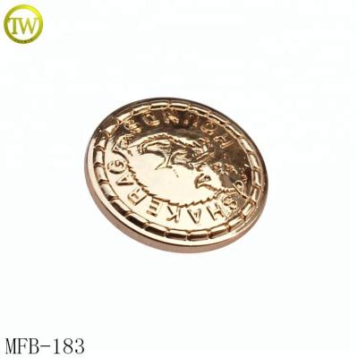 China New Design Garment Decorative Metal Gold Leg Buttons Dry Cleaning For Coat for sale