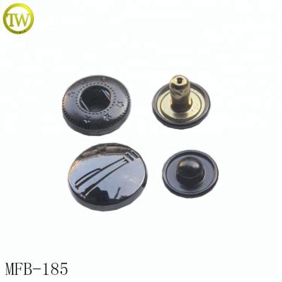 China Custom Round Jeans Hardware Dry Cleaning Clothes Hardware Black Metal Snap Button for sale