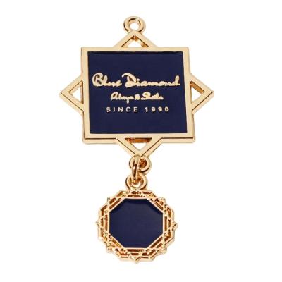 China Viable Custom Dress Enamel Hang Tags Hardware Designer Engraved Name Abaya Label String Logos For Bikini for sale