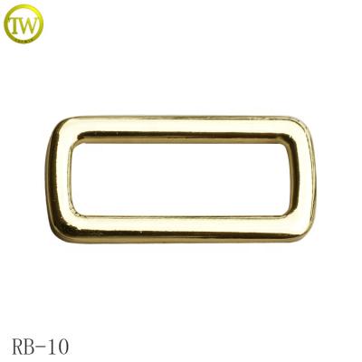 China Nickel Free/Lead Free Wholesale Empty Logo Gold Color Metal Wire Iron Square Buckle Ring Strap Buckle For Bags for sale