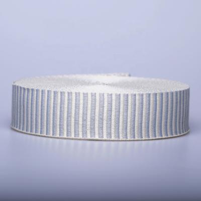 China Customized Viable Custom Color Logo 100% Polyester Woven Striped Ribbon for sale