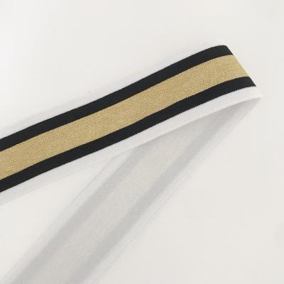 China High quality 100% black and white knitted elastic band of viable polyester for sale