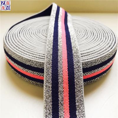 China High Quality Viable Metallic Ribbon Stripe Elastic Band for sale