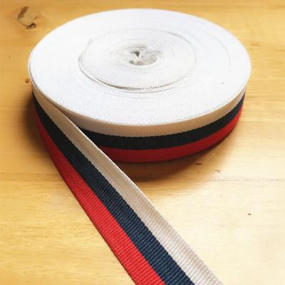 China Double Face Customized 100% Polyester Colored Striped Ribbon for sale