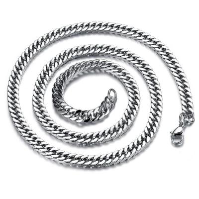 China Europe and America fashion jewelry men's stainless steel necklace handmade four-sided grinding chain men's accessories for sale