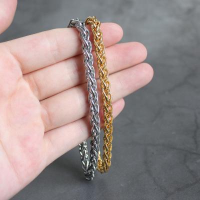 China Hip-hop punk 6MM men and women 18K gold stainless steel bracelet keel chain fashion accessories. for sale