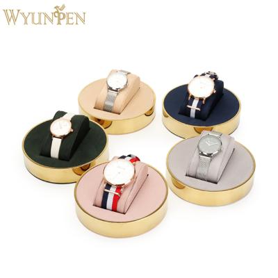 China Morden WYP Metal Jewelry Watch Display Stand Jewelry Display Holde Suede Leather Watch Stand for sale