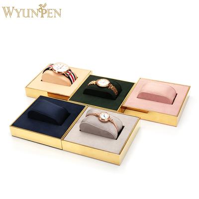 China Morden WYP Metal Jewelry Bangle Display Stand Jewelry Bangle Display Holde Suede Leather Watch Stand for sale