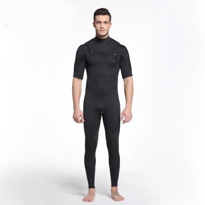 China 3mm Antibacterial Neoprene Mens Thermal Black Wetsuit One Piece Chest Zip Surfing Wetsuit for sale