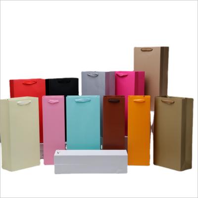 China Single And Double Card White Gift Wine Recyclable Paper Bag for sale