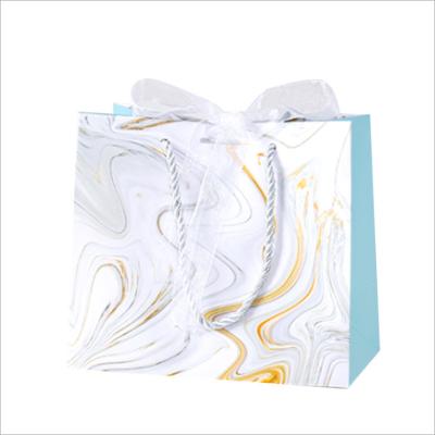 China Gift Paper Bag Suit Birthday Recyclable Marbled Paper Bag for sale