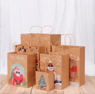 China Custom Christmas Paper Materials Christmas Gift Bag Recycled Creative Packaging Bag Clothing Shopping Bag for sale