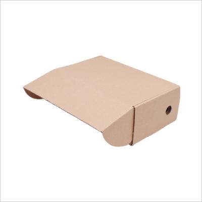 China Recyclable Kraft Paper Clamshell Shoes Box Wholesale Custom Shoe Storage Box for sale